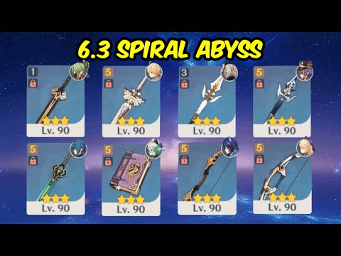 6.3 Spiral Abyss - Only 4 Star Characters & 3 Star Weapons & Pyro Traveler - Floor 12 Genshin Impact