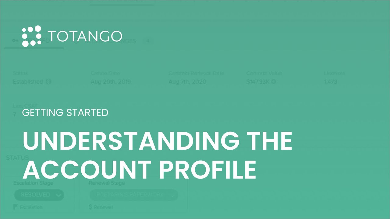 Customer Success Tutorials: Understanding the Account Profile | Totango Community