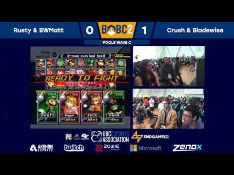 BoBC2 | Rusty & BWMatt (Green) vs. Crush & Bladewise (Red) | SSBM Pools