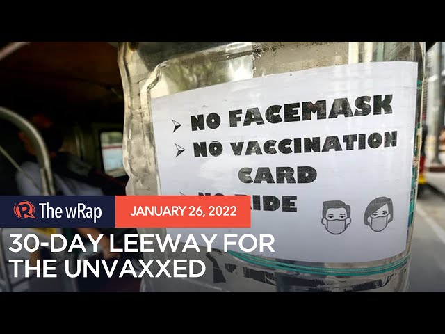Gov’t gives unvaxxed, partially vaxxed 30 days to use public transpo