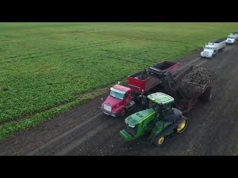 2022 sugarbeet harvest 360 fly around loading trucks