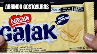 ? ABRINDO CHOCOLATE BRANCO GALAK DA NESTLÉ | DEARRUDA ABRINDO GOSTOSURAS