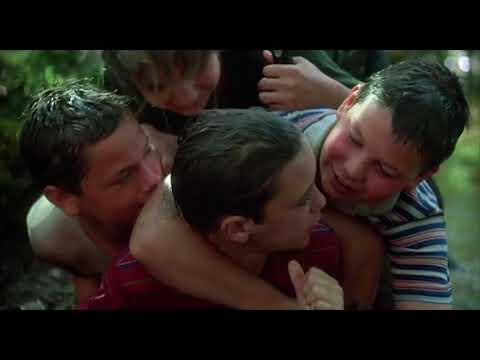 Stand By Me 1986 trailer thumbnail with the four boys on the tracks