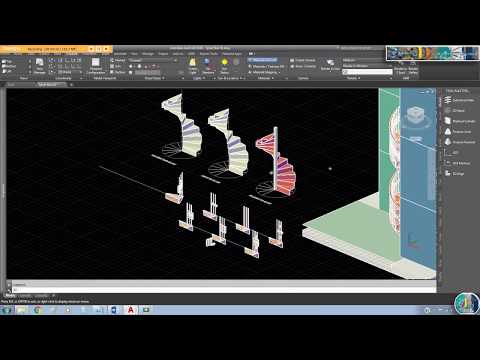 AutoCAD 2018 3D Dynamic Intelligent Spiral Stair using...