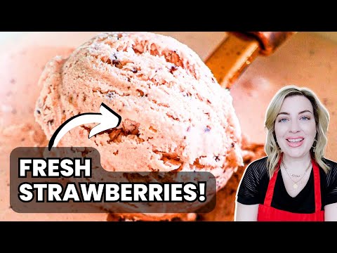 How To Make Fresh Strawberry Ice Cream (with KitchenAid Attachment)