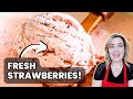 How To Make Fresh Strawberry Ice Cream With KitchenAid Attachment