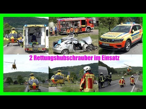 [2 RETTUNGSHUBSCHRAUBER & FEUERWEHREN IM EINSATZ IN GOSBACH] - Rettungswagen & Notärzte - [E]