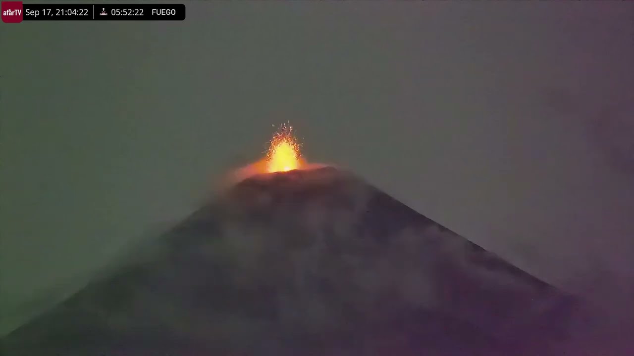 Sep 17, 2024: Full Moon Volcanic Eruptions from Guatemala (Fuego & Santa Maria) in 4K Ultra HD