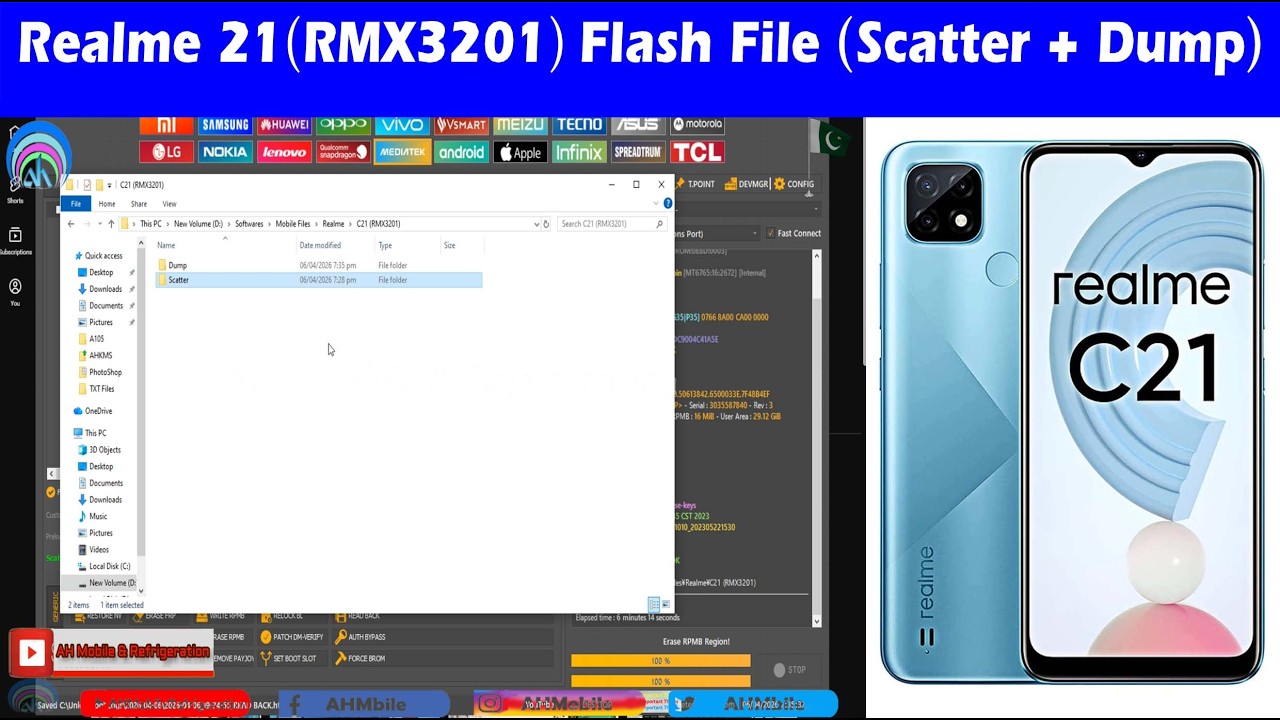 Realme C21 (RMX3201) MTK6765 Dead Boot Repair Hang on Logo Flash File