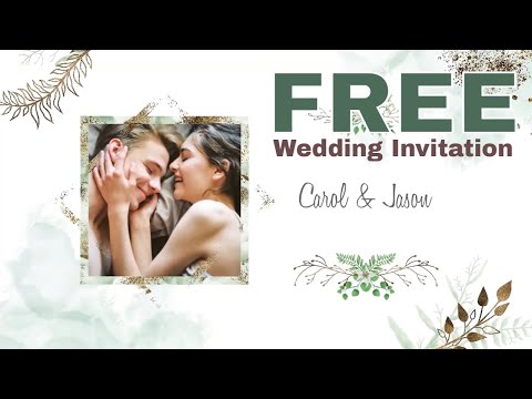 4K – Free 4 in 1 Wedding Invitation – Download Free Wedding Invitation – Floral & Golden Invitation