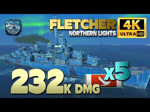 Destroyer Fletcher on map Northern Lights, 231k damage - World of Warships