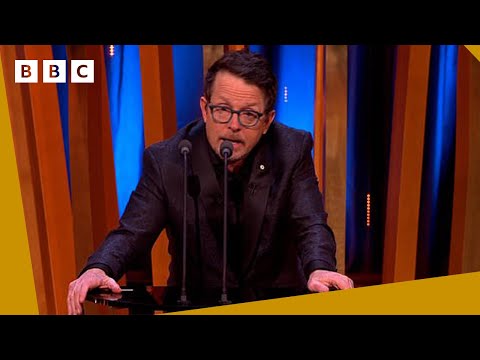 Michael J. Fox receives standing ovation as presenter for Best Film 👏 | BAFTA Film Awards 2024 - BBC