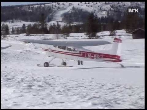 Norge Rundt-innslag - 5  april 1991 - Flyoppvisning på Fagernes -  Valdres