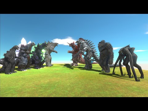 4x Godzilla Battle 4x Kaiju Monster - Animal Revolt Battle Simulator