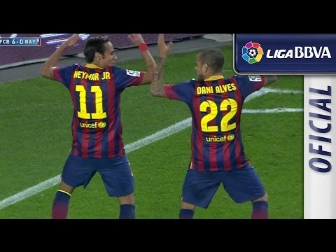 Golazo de Neymar (6-0) en el FC Barcelona - Rayo Vallecano - HD