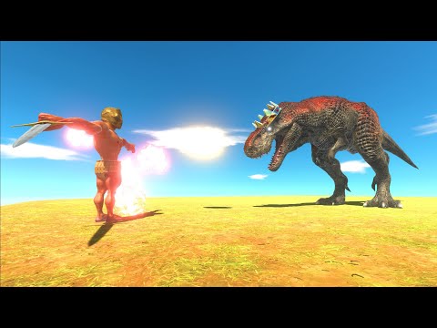 Rainbow Achilles VS King T Rex VS Hydra VS Demon - Animal Revolt Battle Simulator