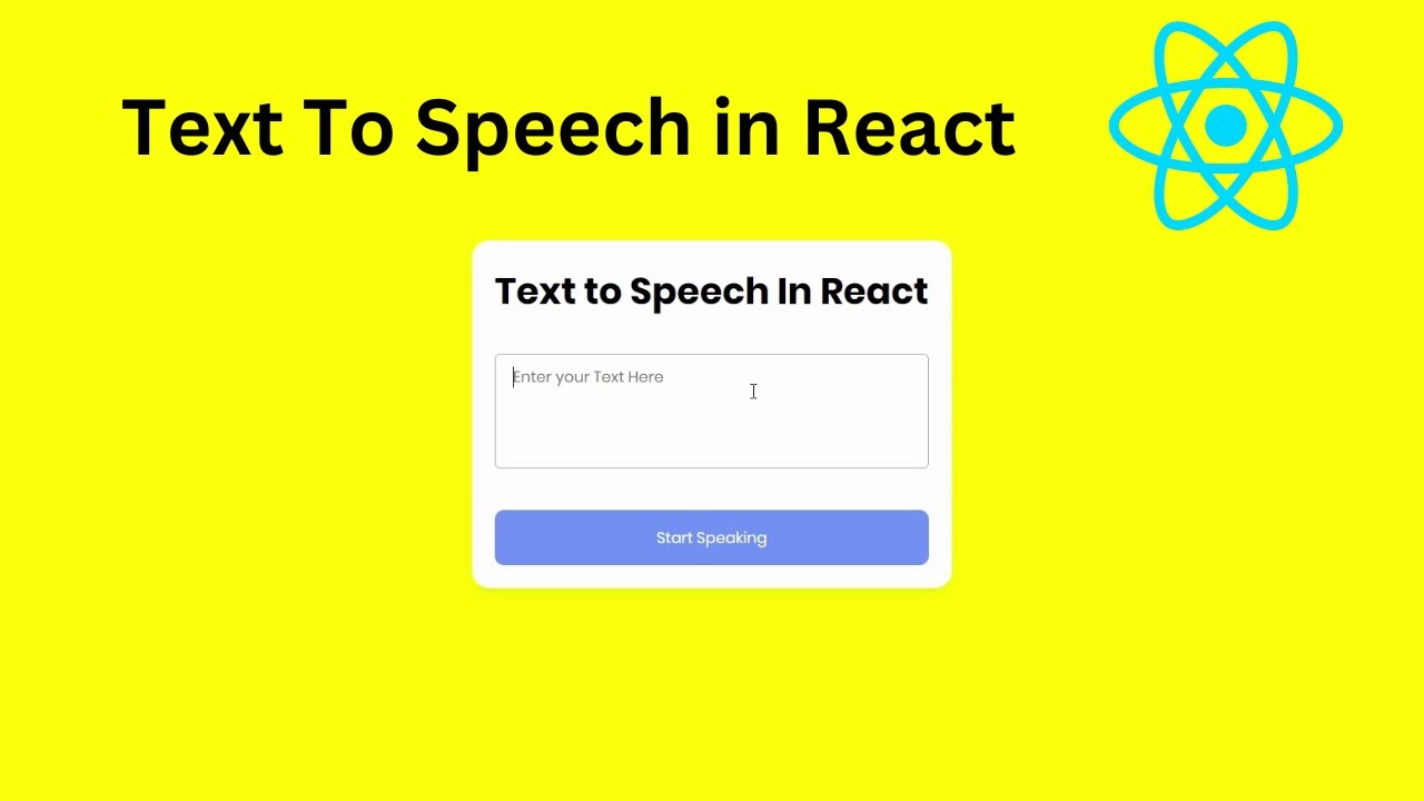 Text To Speech App in React From Scratch