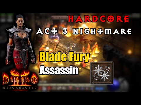 Hardcore Blade Fury Assassin SSF Playthrough Act 3 Nightmare - Diablo 2 Resurrected Xbox Series X