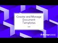 Docusign eSignature: Create and Manage Document Templates