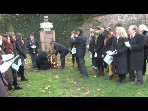 Strasbourg,1 decembrie: Ceremonie de depunere de jerbe de flori la bustul generalului Berthelot