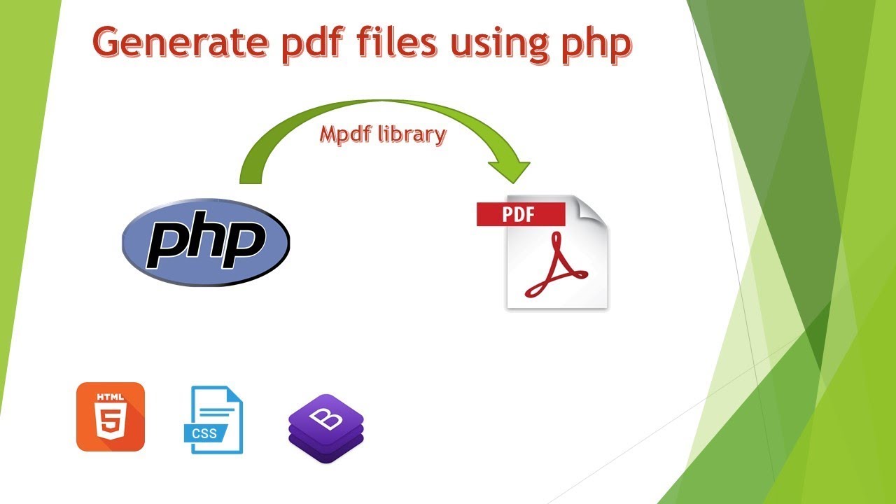 Generate pdf files in php using mpdf 1