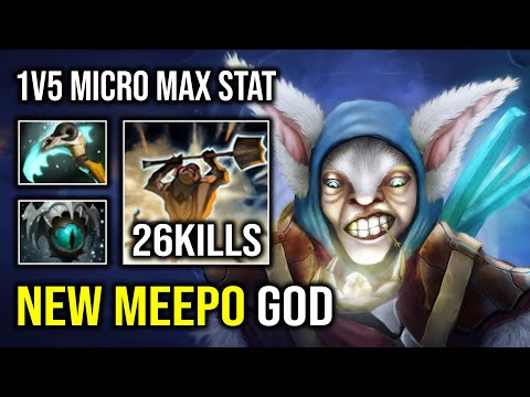 NEW Meepo God 1v5 Max Stats Insane Micro Over the Map 100% Counter Everyone Dota 2