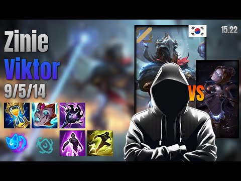 Zinie Mid Viktor vs Orianna lol KR solo rank Full Game 15.22 | Zinie 빅토르 vs 오리아나