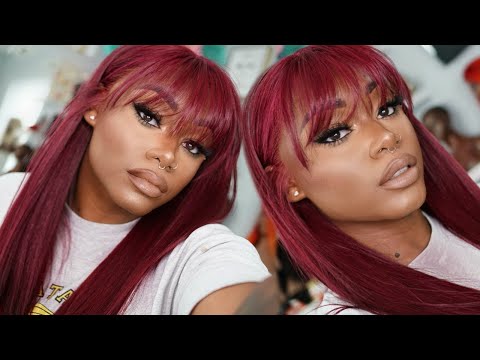 BOMB DYE Burgundy Haircolor From Blonde | Fall Color...