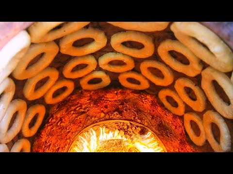 Tasty meaty bread l Street food in Uzbekistan