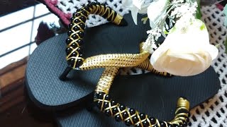 Aprenda a decorar voc mesma teu havaianas com Prolas e Strass