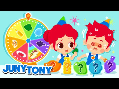 Let's Spin the Color Wheel | Colorful Rainbow Desserts +More | Kids Songs | JunyTony