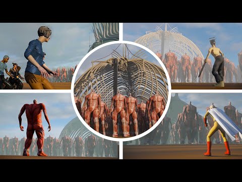 ALL Characters (Titans) vs 1.000.000. Colossal Titans | Season 1 ALL Episodes (1-10) - The Rumbling