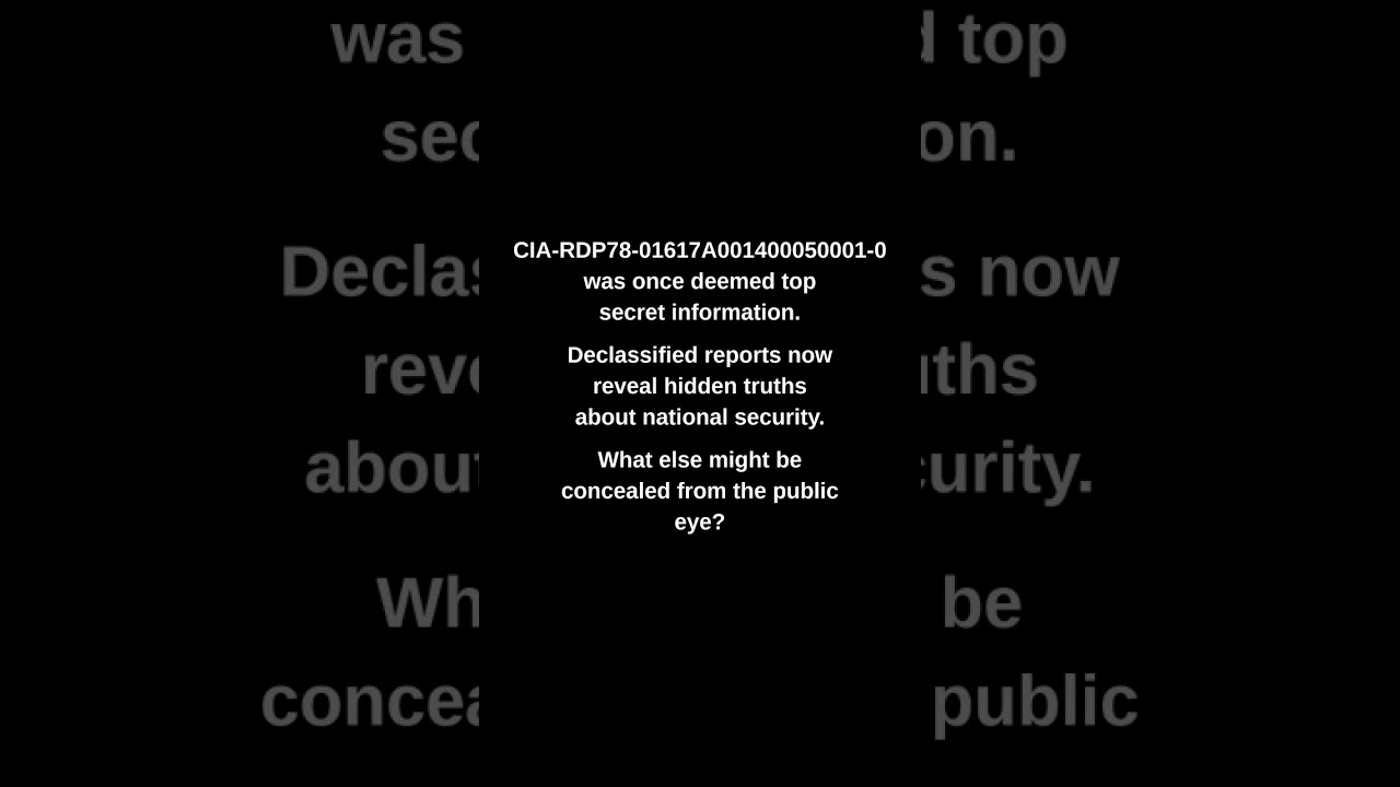 CIA-RDP78-01617A001400050001-0 was once deemed top secret information.