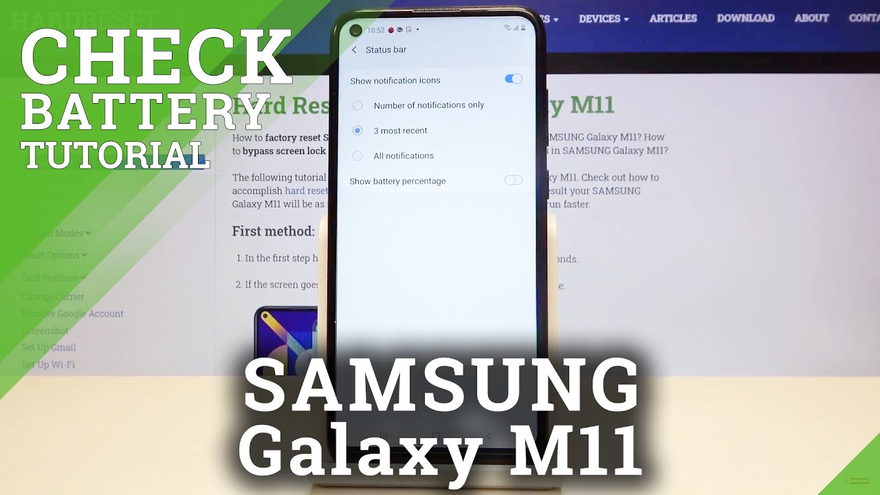 How to Activate Battery Percentage in Samsung Galaxy M11 – Show Current Battery Level