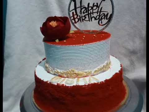 Two tier red velvet cake#simple decoration#Suhaima musthafa