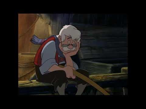 Pinocchio (1940) - Geppetto Inside Monstro The Whale