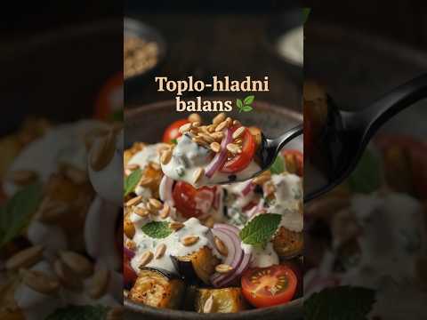 Salata od pečenog patlidžana paradajza i jogurt nane 🍆🌿