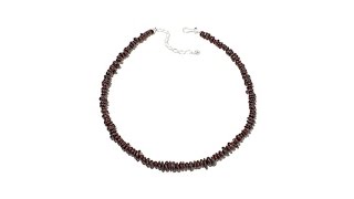 Jay King Garnet Chip Sterling Silver 20" Necklace