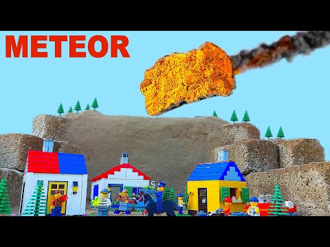 LEGO Dam METEOR : Disaster Airplanes, Dam Collapse and Flood Village - Ep 24