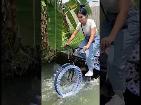 จักรยานเอาขวดน้ำปั่นบนน้ำได้