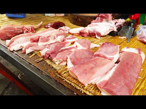 Cambodian Food Market Scenes, Fresh Food Market Tour, Asian Street Market Food