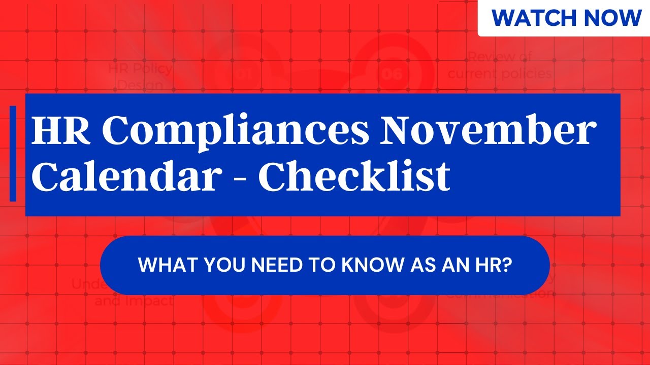 HR Compliances November Calendar 2024 - EXPERTS Checklist | What you need to know?