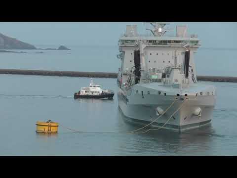 RFA Tidespring A136 Videoed From MV Armorique, Plymouth, England 9th September 2023