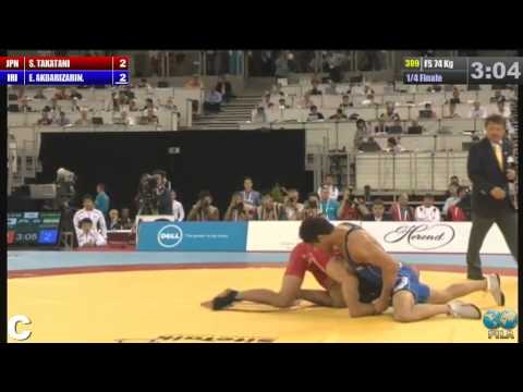 Ezzatollah Akbari (IRI) vs Sosuke Takatani (JPN) 74kg 1/4 Final - 2013 World Wrestling Championships