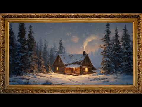Snowy Winter Cabin ❄️ Animated Frame TV Art Screensaver | Cozy winter mood | Relaxing classic music