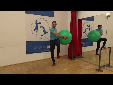 Funktionelles Training mit großem Gymnastikball (Sitzball) - SV Blau-Weiß Aasee e.V. Heimtraining