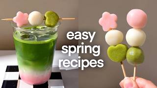 sakura matcha latte & hanami dango recipe + tutorial 🍵🌸🍡