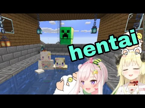 Hololive Cut - Watame And Iofi Bathroom Experience Ruined By Hentaii Creeper | Minecraft [Hololive/Eng Sub]