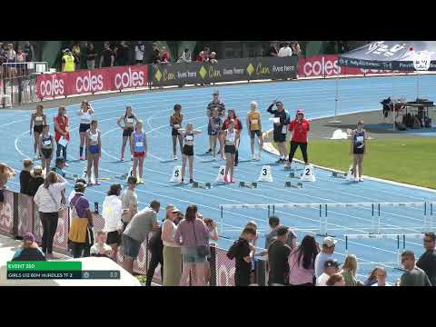 Girls U12 80m Hurdles Timed Final 2: 2022/23 State Track and Field Championships