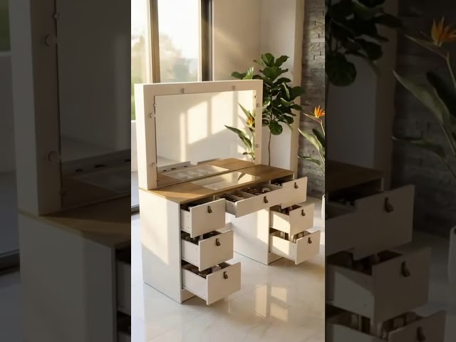 Penteadeira Camarim França 7 Gavetas com Vidro Off White/Freijó - Politorno